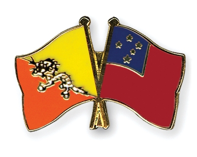 Fahnen Pins Bhutan Samoa