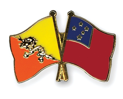 Fahnen Pins Bhutan Samoa