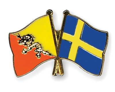 Fahnen Pins Bhutan Schweden