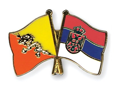 Fahnen Pins Bhutan Serbien