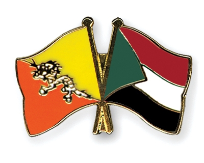 Fahnen Pins Bhutan Sudan