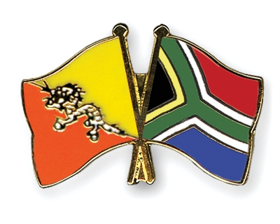 Fahnen Pins Bhutan Sdafrika