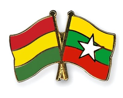 Fahnen Pins Bolivien Myanmar