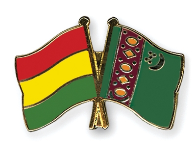 Fahnen Pins Bolivien Turkmenistan