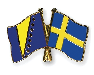 Fahnen Pins Bosnien-und-Herzegowina Schweden