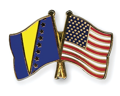 Fahnen Pins Bosnien-und-Herzegowina USA