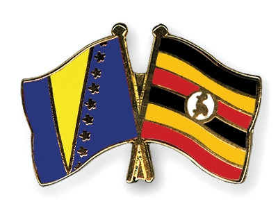 Fahnen Pins Bosnien-und-Herzegowina Uganda
