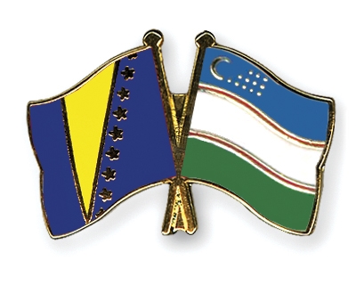 Fahnen Pins Bosnien-und-Herzegowina Usbekistan