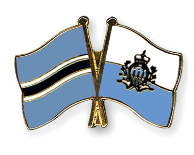 Fahnen Pins Botsuana San-Marino