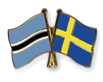 Fahnen Pins Botsuana Schweden