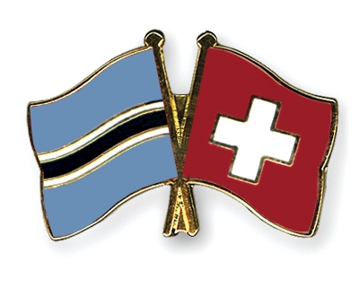 Fahnen Pins Botsuana Schweiz