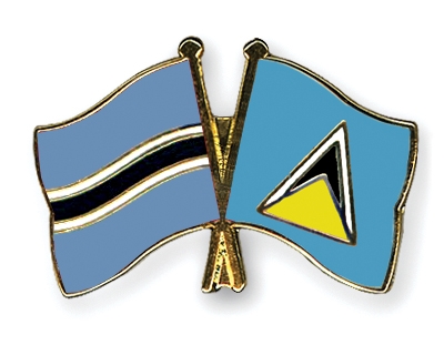 Fahnen Pins Botsuana St-Lucia