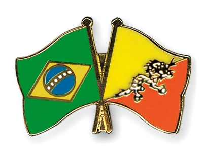 Fahnen Pins Brasilien Bhutan