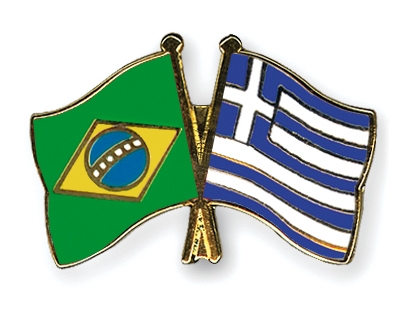 Fahnen Pins Brasilien Griechenland