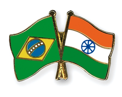 Fahnen Pins Brasilien Indien