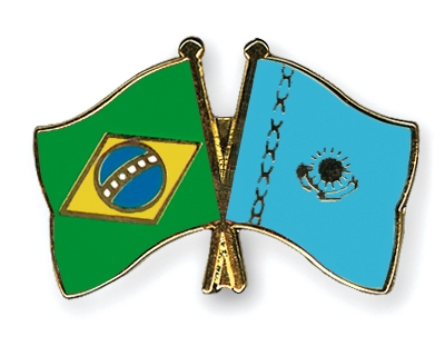 Fahnen Pins Brasilien Kasachstan