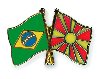 Fahnen Pins Brasilien Mazedonien