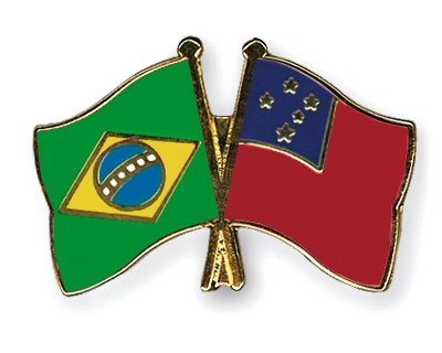 Fahnen Pins Brasilien Samoa