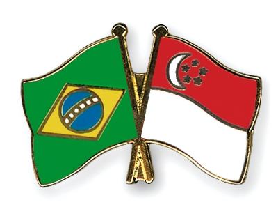 Fahnen Pins Brasilien Singapur