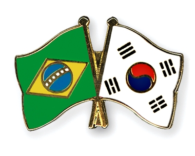 Fahnen Pins Brasilien Sdkorea