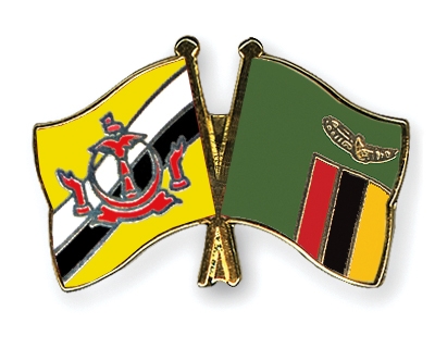 Fahnen Pins Brunei-Darussalam Sambia