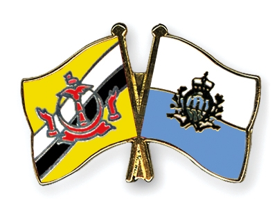 Fahnen Pins Brunei-Darussalam San-Marino