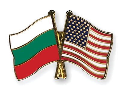 Fahnen Pins Bulgarien USA