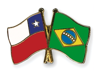 Fahnen Pins Chile Brasilien