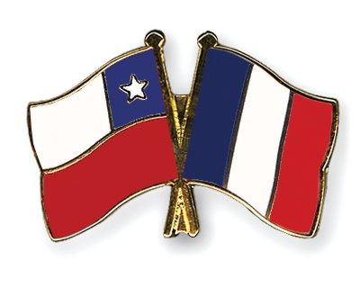Fahnen Pins Chile Frankreich