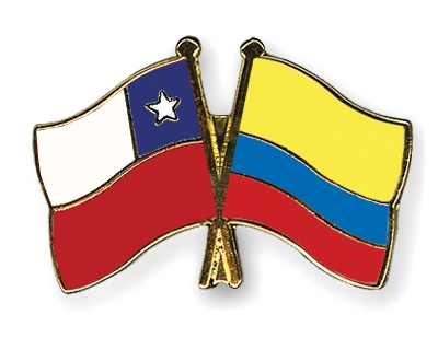 Fahnen Pins Chile Kolumbien