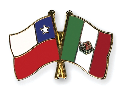 Fahnen Pins Chile Mexiko