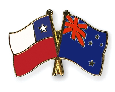 Fahnen Pins Chile Neuseeland