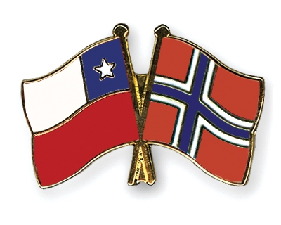 Fahnen Pins Chile Norwegen