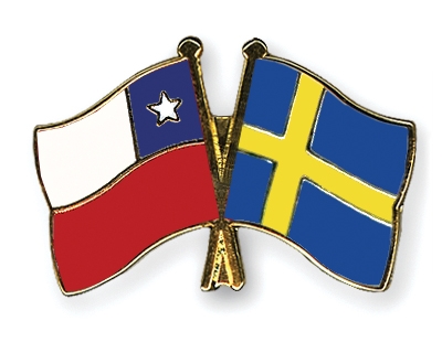 Fahnen Pins Chile Schweden