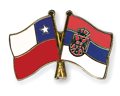 Fahnen Pins Chile Serbien