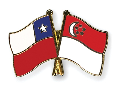 Fahnen Pins Chile Singapur