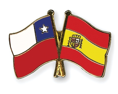 Fahnen Pins Chile Spanien