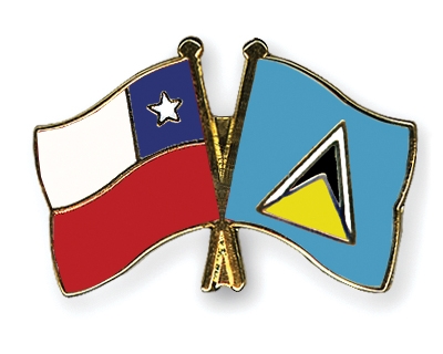 Fahnen Pins Chile St-Lucia