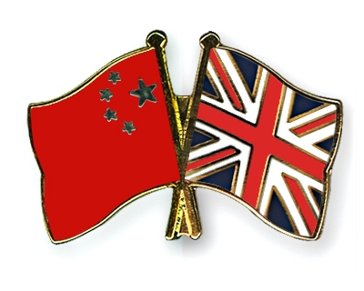 Fahnen Pins China Grossbritannien