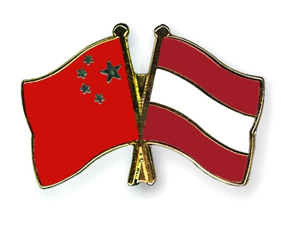 Fahnen Pins China sterreich