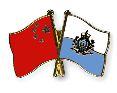 Fahnen Pins China San-Marino