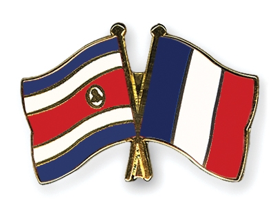 Fahnen Pins Costa-Rica Frankreich