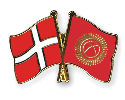 Fahnen Pins Dnemark Kirgisistan