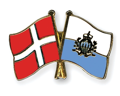 Fahnen Pins Dnemark San-Marino