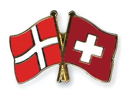 Fahnen Pins Dnemark Schweiz