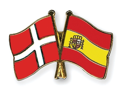 Fahnen Pins Dnemark Spanien