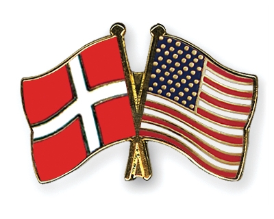 Fahnen Pins Dnemark USA