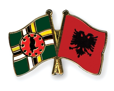 Fahnen Pins Dominica Albanien