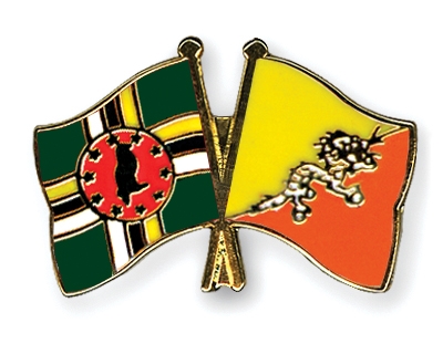 Fahnen Pins Dominica Bhutan