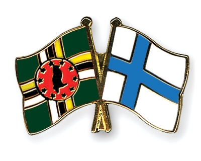 Fahnen Pins Dominica Finnland